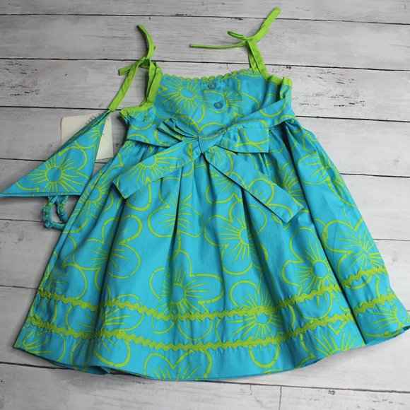 Blueberi Vintage Baby Girl's Sundress Kerchief Bonnet Set Size 24 Months - Picture 5 of 5